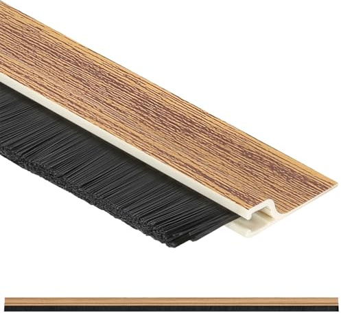 KOTARBAU® Paraspifferi Sottoporta - PVC - 1 m - Tonalità Pino - Sottoporta Anti Insetti - Lunga Durata - Protezione Insetti - Spazzola Anti-insetti e Anti-spifferi - Autoadesiva
