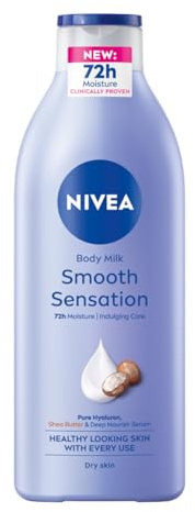 NIVEA 48 H Hydratant Lissage Corps Lotion au Beurre de Karité pour Peaux sèches 400 ml