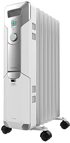 Cecotec Radiador Eléctrico de Aceite ReadyWarm 7000 Space. 7 Módulos, Bajo Consumo, 1500 W, 3 Niveles, Recogecables, Sistema de Seguridad, Ruedas, 15 m2