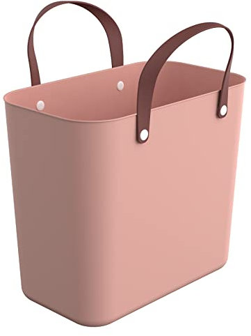 Rotho Albula Einkaufskorb 25l, Kunststoff (PP recycelt), rosa, 25l (40.0 x 23.5 x 34.0 cm)