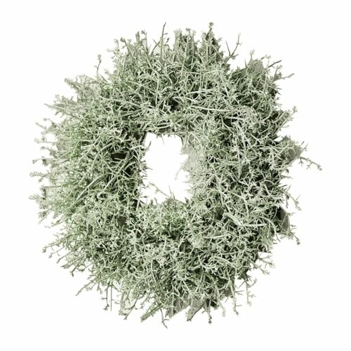 Loberon Kranz Senailly, Bezaubernde Heidekraut-Dekoration, naturnahes Design, zum Legen oder Hängen, Dekoobjekt, Styropor, Polyester, grün