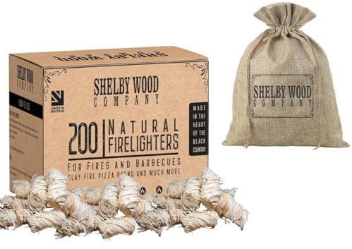 Lot de 200 allume-feux en bois naturel avec revêtement en cire écologique pour feux d'intérieur/extérieur, barbecues, brûleurs à bois, fours à pizza, charbon de bois, faciles à allumer, longue