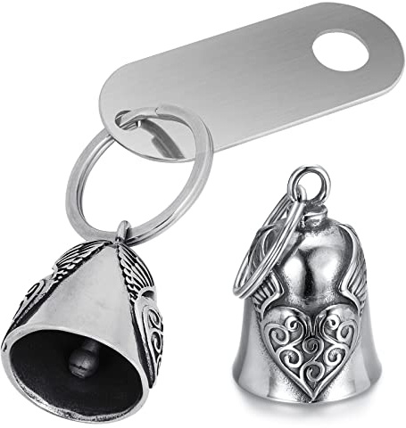 BETESSIN Schlüsselanhänger Motorrad Glöckchen Biker Guardian Bell Glücksbringer Glocke Glockenanhänger Auto Schlüssel Glocke Anhänger Weihnachten Silvester Geschenk Geburstag Adventskalender Füllung
