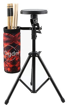 Ogdni Schlagzeug-Ständer-Set mit 15,2 cm doppelseitigem Silent Drum Pad, Drumsticks, verstellbarem Snare-Ständer, Drumstick-Halter und Aufbewahrungstasche