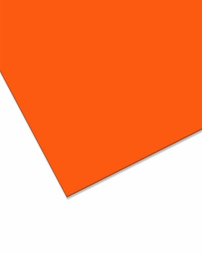 nattmann GS coloré, 3mm - Plaque en verre acrylique polyvalente et résistante aux chocs pour objets lumineux et plus, qualité de marque en 12x25 cm - orange opaque (2H02)