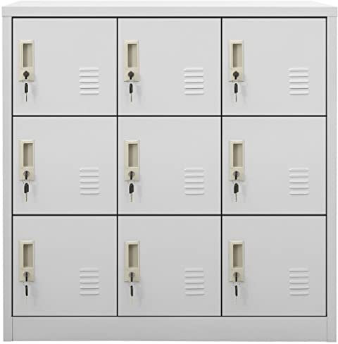 KTHLBRH Schließfachschrank Hellgrau 90x45x92,5 cm Stahl Büro-Stauschrank Wohnzimmerschrank Möbel für das Wohnzimmer Geeignet für Wohnzimmer, Schlafzimmer, Büro