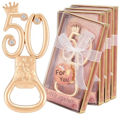 Orlabno 12 Packs 50th Bottle Opener, Gifts for 50th Birthday Party Favors, Wedding Anniversary Party Return, Gifts or Souvenirs for Guests, Theme Party Decorations