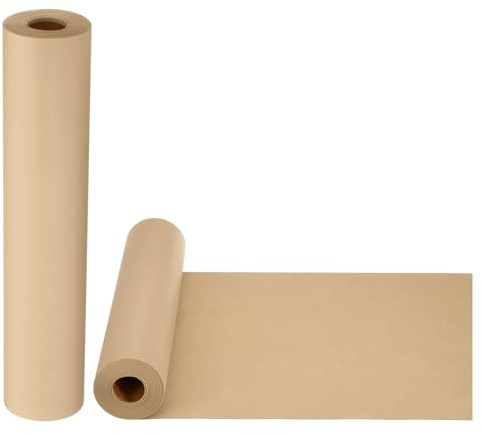 PATIKIL 2 Rolle Zeichenpapierrolle 38cm x 25m Zeichenpapier 80 g/m² Papierrolle Kraftpapier Malpapier Skizzenpapier Bastelpapier für Staffelei Malen Handwerk Geschenkverpackung Braun