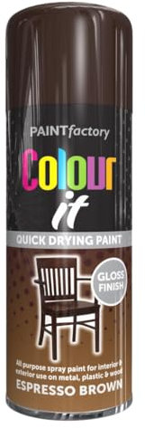AlezyB - Espresso Brown 400ml All Purpose Spray Paint | Use on Metal, Wood, Plastic and Multipurpose Aerosol Professional Quality Perfect Finish, for Interior Exterior and Excellent Coverage