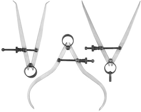 Hardys 3 Piece 7.5 200mm Spring Caliper/Divider Set - Divider, External, Internal Calipers Measuring Tool Set with Steel Heat Treated Points | Engineering Tools External & Internal Diameters