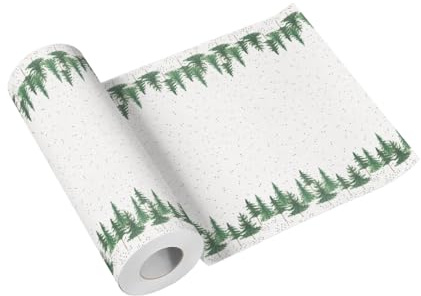 PAW Stoffähnliche Tischläufer 40 cm x 24 m - Nadelwald | Stimmungsvolle Tischdeko für Weihnachten und festliche Tafeln, aus Airlaid-Material, saugstark, alle 120 cm sauber abtrennbar