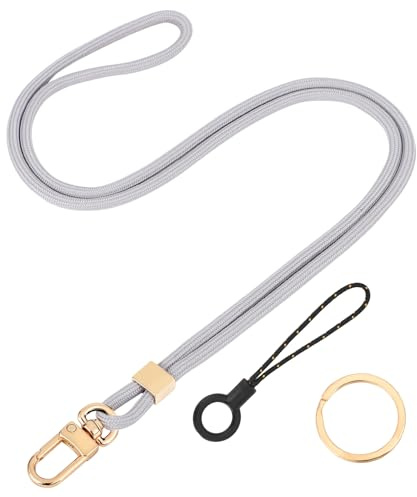 Segus Schlüsselbänder, 1 Stück Schlüsselbänder zum Umhängen, Lanyards mit Karabinerhaken, Schlüsselanhänger mit Band, Umhängeband für Schlüssel, Karte, Sportpfeifen (Grau)