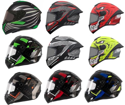 Motorbike Full Face Helmet mt Targo S -Adult Street Racing Touring Bike Rider Crash Sports Motorcycle Helmets - Men Women ECE 22.06 Approved Safety Helmet (Toby C5 Matt Red,L)