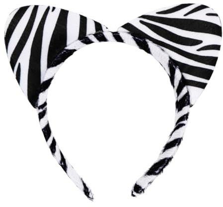 Zebra Kostüm Haarreif, Zebra Ohren Haarreif, Zebra Stirnband, Zebra Headband Kopfschmuck, Zebra Kostüm Kinder Damen Zubehör Tier Haarschmuck für Karneval Halloween Motto Party