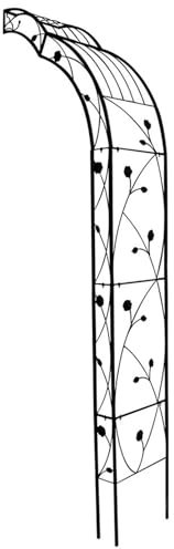 Demi arche de jardin en métal noir - Pergola pour extérieur, pelouse, jardin, patio - Design élégant et durable
