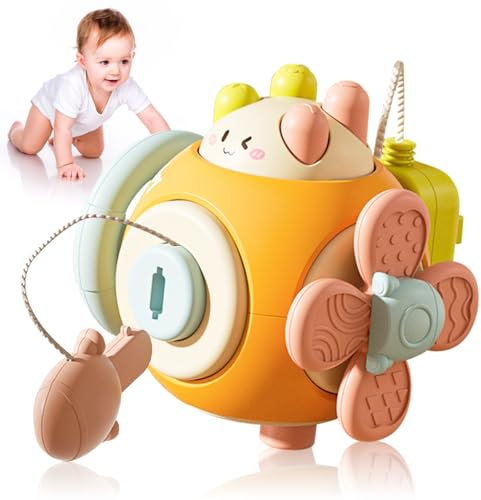 SPERMUOY Giocattolo Montessori 6 in 1 per Bambini 1-3 anni, Cubo di Attività Educativo con 6 Campi di Attività per Sviluppare Abilità Motorie e Cognitive