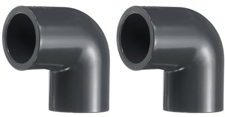 sourcing map 2pcs 90 Degree Elbow PVC Pipe Fittings 3/4 2 Way Furniture Grade PVC Corner Connectors Angle Elbow Side Outlet for Sewer Plumbing Drain Pipe Water Supplies Build Garden