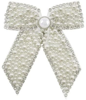 Horquilla de mariposa con perla blanca, hermosa decoración de lazos de perlas para mujer, lazo de perla para el cabello, pinzas para el cabello con diamantes de imitación, accesorios para el cabello