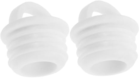 Ciieeo 2pcs 20mm Mop Bucket Drain Plugs Rubber Water Tub Stopper Hole Cover for Laundry and Kitchen Buckets Pull Ring White