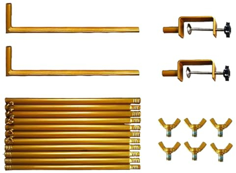 Table Balloon Arch | Gold Over The Table Trellis with Clamps,Tabletop Banner Display, Backdrop Stand, Balloon Frame, Decorating Rod for Event and Party