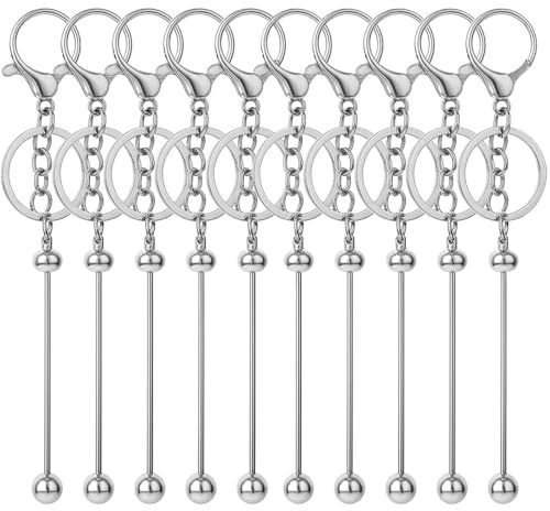 XFSRG 10 Porte-clés Perles Vierges Créatifs Et Mignons pour Porte-monnaie Perles Porte-clés pour Femmes Et Hommes