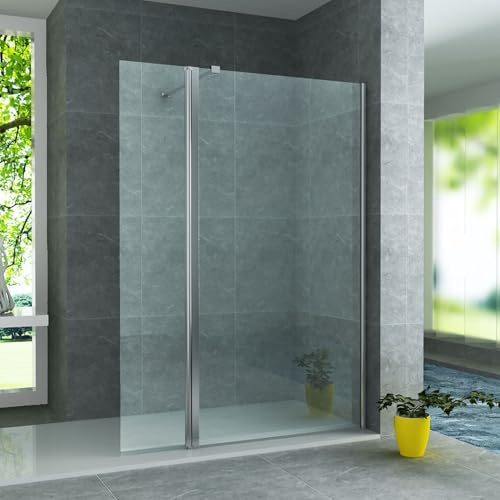 Belvit Duschwand 200x30cm 8mm Glas mit Nanobeschichtung Duschabtrennung