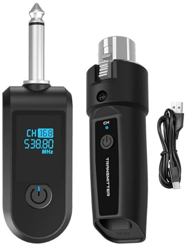 Genérico Microfono | Adattatore Bassi | Trasmettitore Ricevitore Wireless per Appassionati di Musica Karaoke Canto e Video Blog
