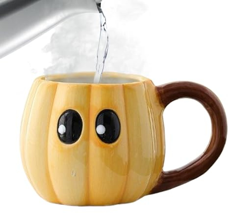 Tasses d'Automne - Mug en Céramique - Gobelet Avec Yeux Exorbités Et Décorations Mignonnes Pour Maison Camping Voyage Extérieur Cuisine