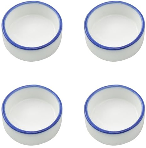 PZRT 4PCS Small Animal Food Bowl Size 4 35x13mm Mini Ceramic Water Dish Cricket Feeding Dish for Tarantulas Scorpions Snails Mantis Micro Reptile Food Bowl