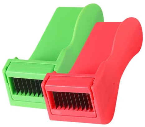 DIYEAH 2 pièces Trancheuse Légume Multifonctionnelle Coupe Haricots Verts et Légumes Lanières Outils de Cuisine Pratique Rouge et Vert