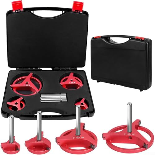 Kit de escariador de tubos de PVC de 4 piezas con insertos de carburo de 1/1.5/2/3 pulgadas para tubos ABS de PVC, diseño de corte de tres cuadrados, para cuerpo de aleación de aluminio mecanizado CNC