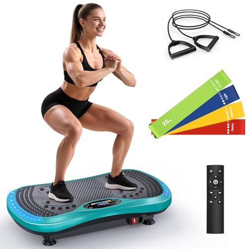 Máquina de ejercicio de placa de vibración para drenaje linfático, máquina de vibración para dar forma a la pérdida de peso de cuerpo completo, plataforma de fitness vibradora de 400 libras y 200