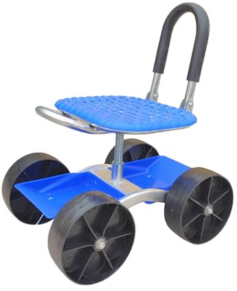 Generico Carrello da giardinaggio resistente con sedile, sgabello da giardino for diserbo e piantagione e sedile girevole a 360°(Style 2)