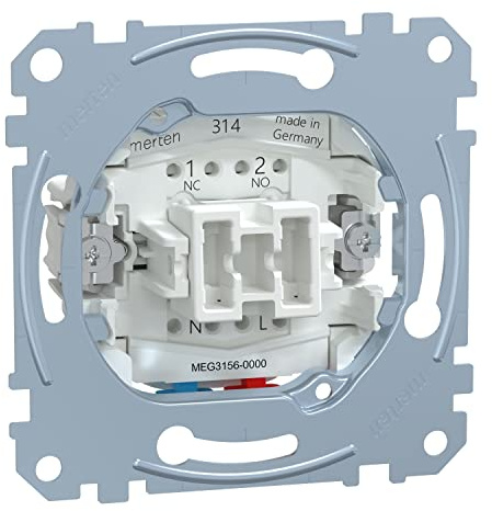 Merten 1563669 MEG3156-0000 | Inserto interruttore a levetta | 10 A - AC 250 V - Staffe di fissaggio | Made in Germany