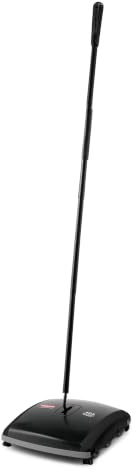 Rubbermaid Commercial Products Executive Series 7.5 Dual-Action Bristle Mechanical Sweeper, Cordless, Black, Collects Dust, Dirt, and Debris from Hard Floors and Carpet