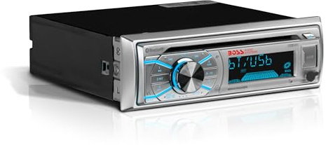 BOSS Audio Systems MR500UABS Marine Boat Stereo – Single Din, Bluetooth, CD DVD Player, AM/FM Radio Receiver, USB
