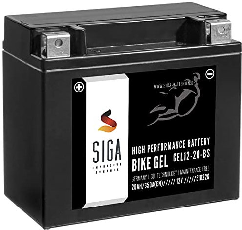 SIGA GEL Motorradbatterie 12V 20Ah 350A/EN GEL Batterie YTX20-BS GEL12-20-BS YTX20-4 51822