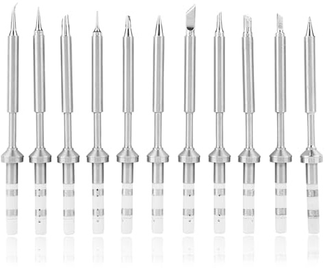TS100 Soldering Iron Tip, Mini Soldering Iron Tips, Electric Mini Pen Type Stainless Steel Soldering Iron Tips Replacement For TS100 Soldering Iron (11pcs Set)