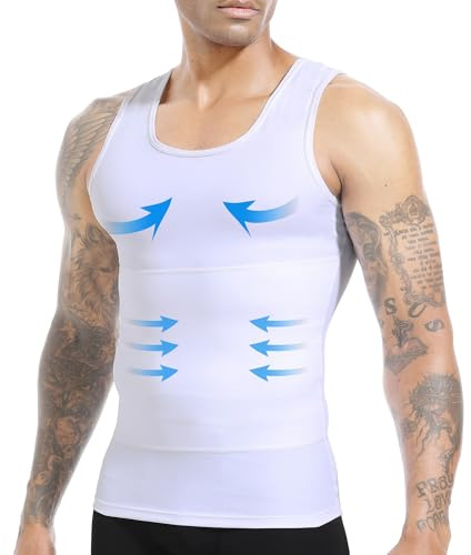 Mens Slimming Body Shaper Vest, Gynecomastia Compression Shirt Shapewear, Abs Abdomen Undershirts, Tummy Control Tank Top