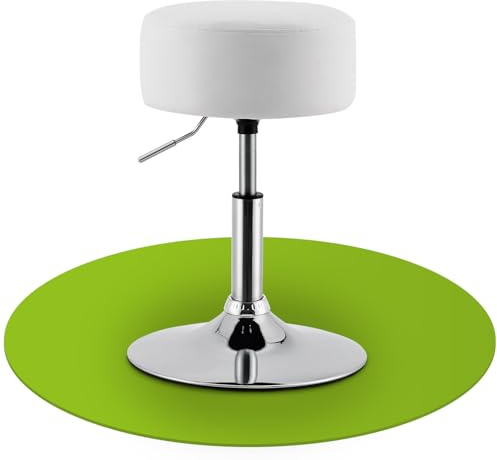 Juskys Schminktisch Hocker Tonia, Sitzhocker rund ? 33 cm & höhenverstellbar 49-64 cm, ergonomischer Polsterhocker mit Kunstleder-Bezug in Weiß