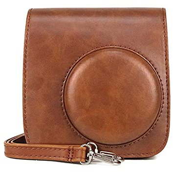 Mini 7+ Instant Camera Case for Fujifilm Instax Mini 7+ 7 Plus Instant Camera, with Removable Adjustable Shoulder Strap Vintage (Brown)