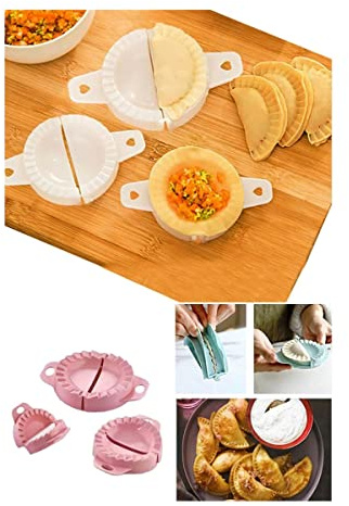 3 PK Dumpling MOLDS -Dough Press, Meat Pie Pastry Sealer -Samosa, Pasty Cutter, Empanada, Ravioli (PK3 Dumpling Molds)