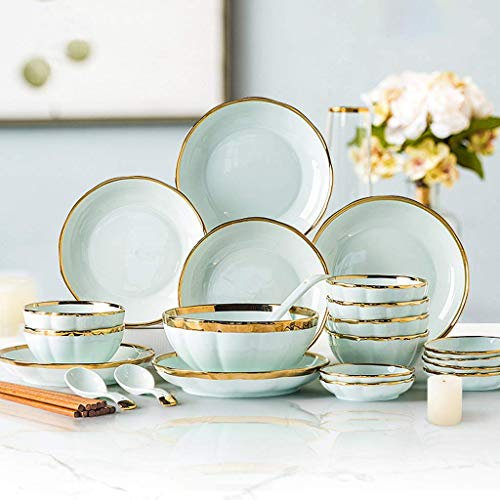 Table Service Crockery SetFine Dinnerware Sets,Dinner plate Ceramics Dinner Sets, Cereal Bowl & Spoon & Plate | 32 Pieces