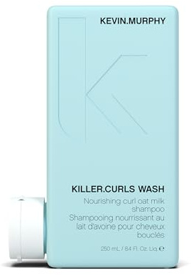 KEVIN.MURPHY KILLER.CURLS WASH - Curly Hair Shampoo - For Natural & Permed Curl Care - With Oat Milk & Soybean Oil - Color Safe & Vegan - 250 mL / 8.4 fl oz