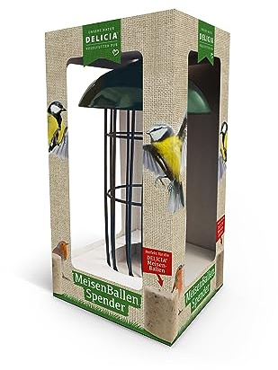 DELICIA® MeisenBallen Spender · Futterspender für Meisenknödel ohne Netz · Meisenknödel Halter · Futtersäule für Meisenballen · Futterstation für Vögel