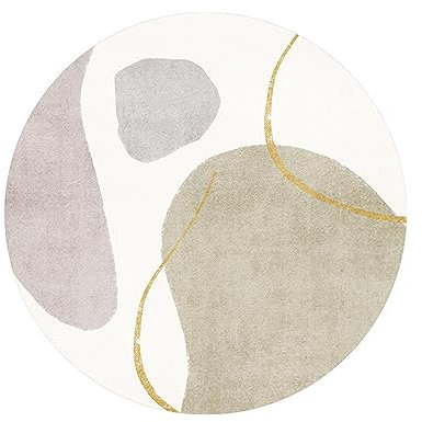 PALVIT Tappeto da comodino, 160 x 160 cm, a pelo basso, con fondo antiscivolo, per divano, tavolo, soggiorno, cucina, bagno, rotondo, lavabile, decorazione per la casa