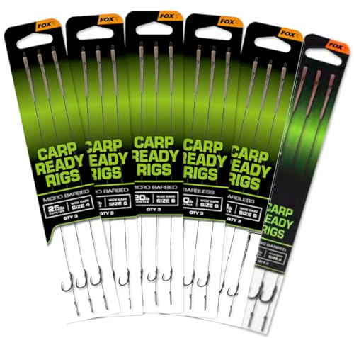 Fox Carp Wide Gape Ready Rigs (Size 8 Micro Barbed)