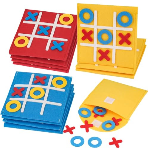 Moosono Tic Tac Toe Spiel, 12 Stück Mitgebsel Kindergeburtstag 6 7 8 9 10 | für Geburtstag, Kindertag, Zuhauser, Schule