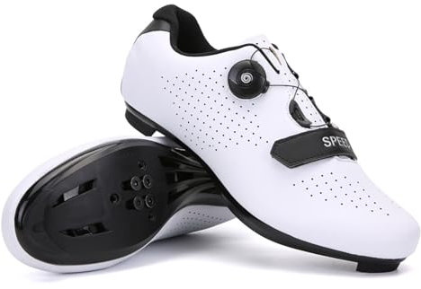 LZQpearl Herren Fahrradschuhe, Unisex Mountain Rennräder Schuhe, Kompatible Installation SPD & Look Delta Cycle Riding Cleat, Herren-Damen-MTB-Fahrradschuhe (White,37)