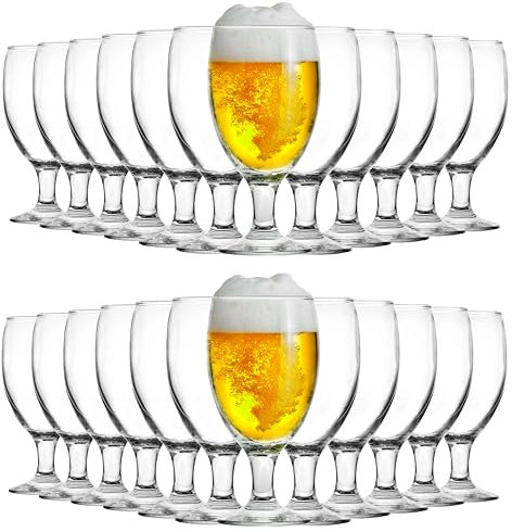 KIAPPO Pokal Biergläser Set 590 ml - 24 Stück Gläser für Bier - Beer Glass - Bierbecher - Wassergläser - Trinkgläser - Sektgläser - Hochwertige Qualität für Zuhause